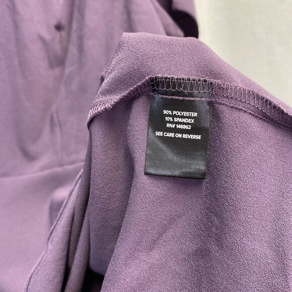 TORRID Cris Cross Crew-Neck Short Cap Sleeve Peplum Blouse Women Sz 0 Purple - Picture 9 of 16